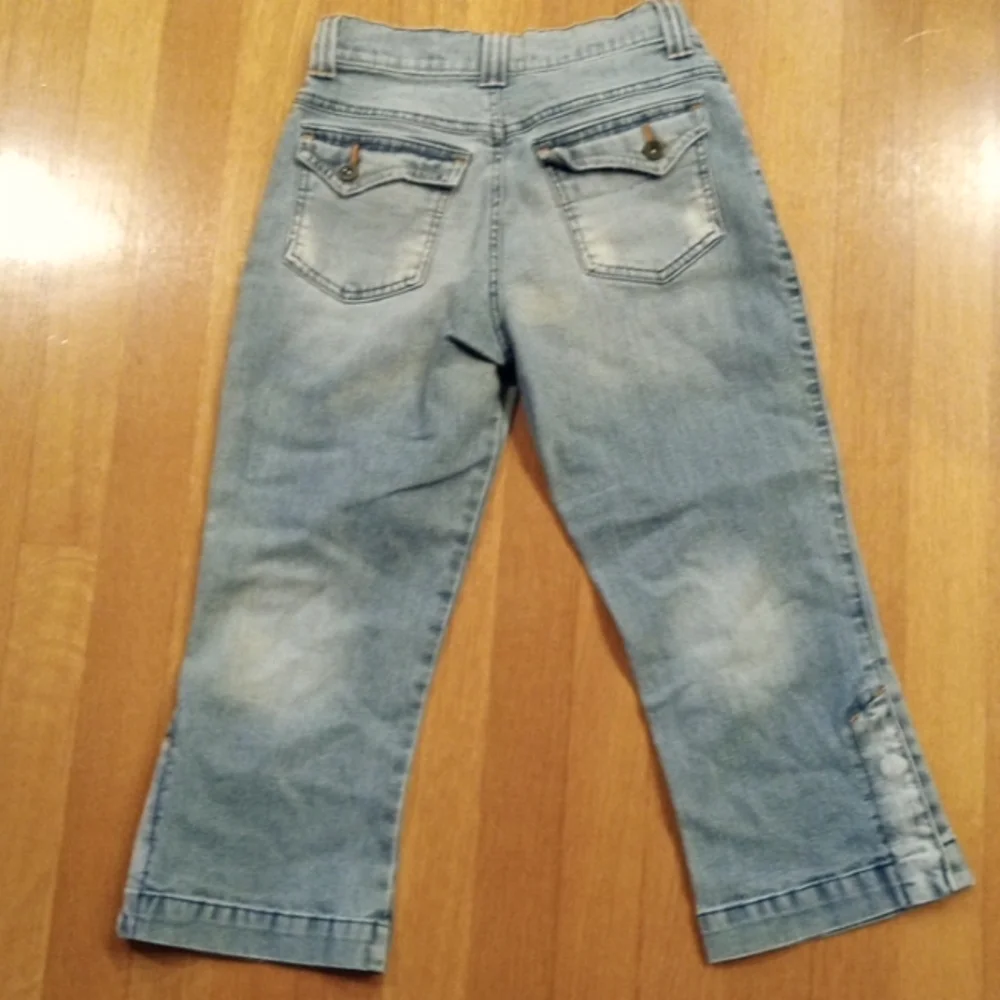 Y2K Lee Jeans Light Wash Denim Low Rise Girls Capris 12